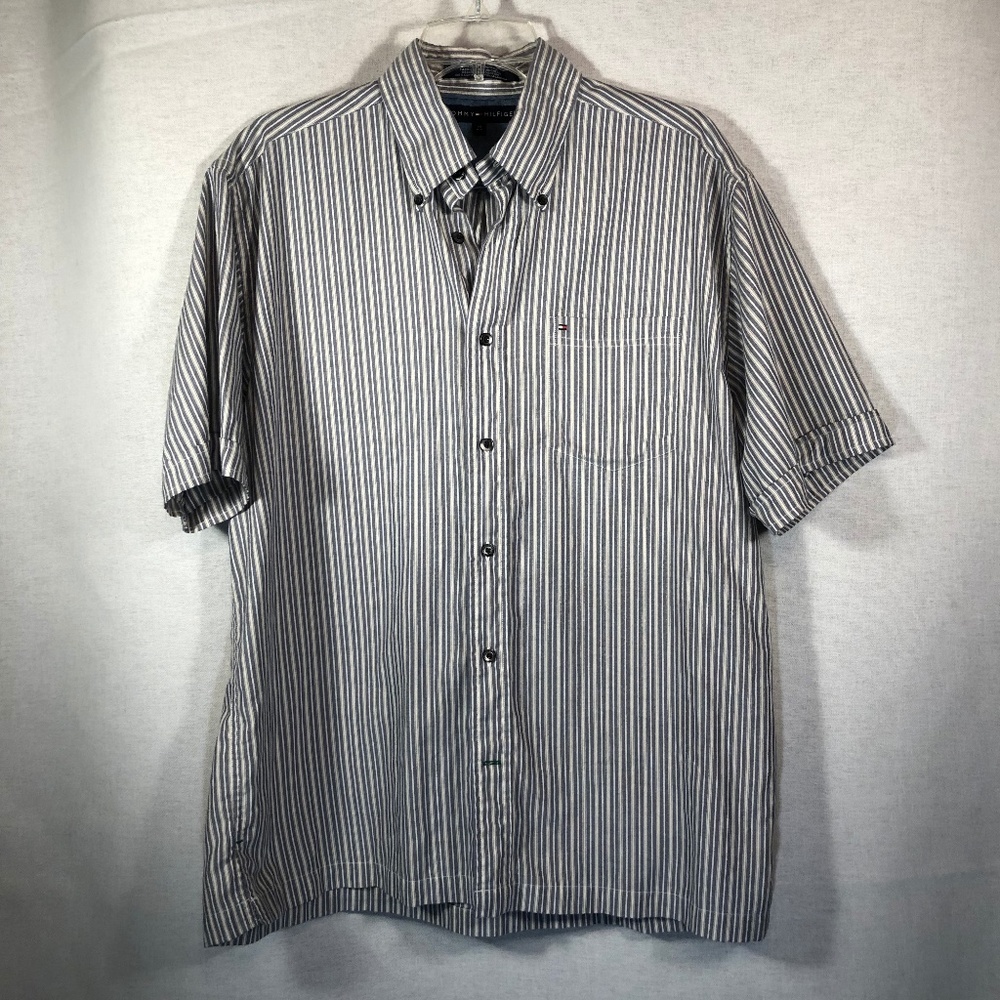 Tommy Hilfiger Mens' Button Stripe Shirt Size M